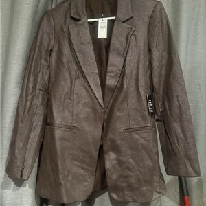 Express Brown Blazer Tailored Suit Jacket